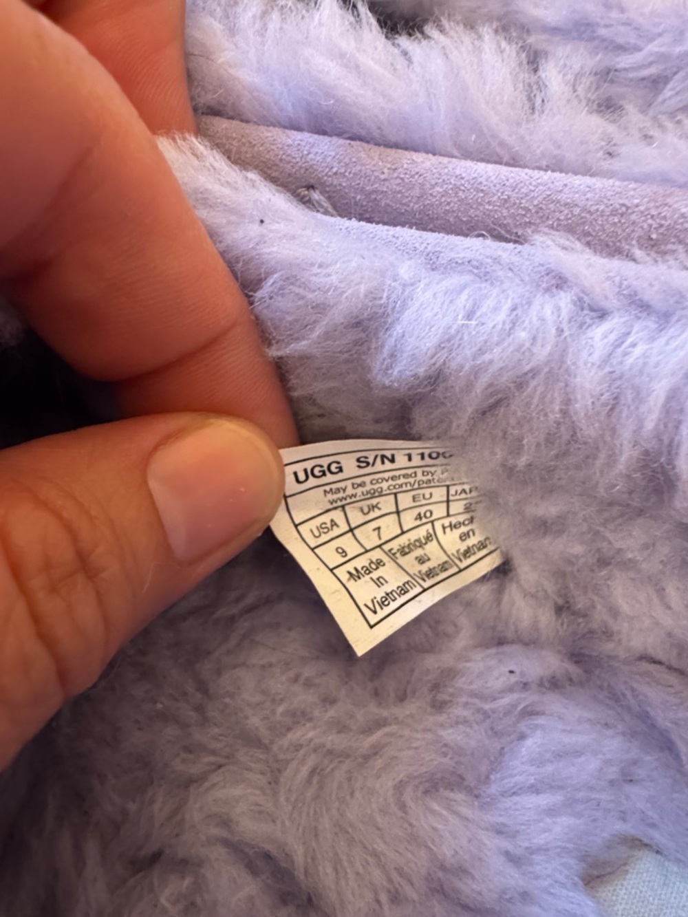 UGG Lavender Suede Shearling Moccasin Slippers - Picture 3 of 4